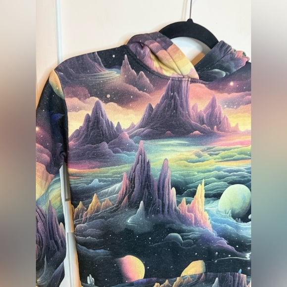 Lindex Girl’s Organic Cotton Fantasy Outer Space Hoodie - Picture 5 of 5
